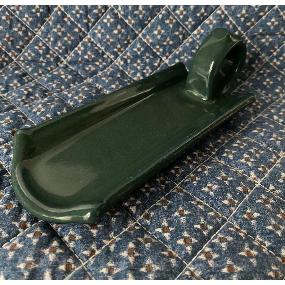 Vintage Forest Studio Art Pottery Butter Dish Rectangular  with Handle